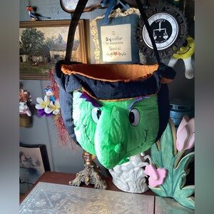 Vintage 1994 Polyester Parachute Material Halloween Witch Candy Bag